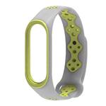 For Xiaomi Mi Band 3 / 4 Mijobs Sporty Fashion Two-color Silicone Watch Band(Gray Green)