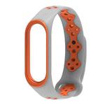 For Xiaomi Mi Band 3 / 4 Mijobs Sporty Fashion Two-color Silicone Watch Band(Gray Orange)