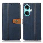 For OnePlus Nord CE3 5G Stitching Thread Calf Texture Leather Phone Case(Blue)