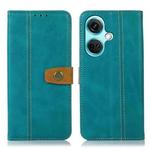 For OnePlus Nord CE3 5G Stitching Thread Calf Texture Leather Phone Case(Green)