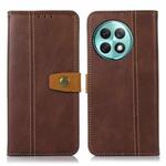 For OnePlus Ace 2 Pro Stitching Thread Calf Texture Leather Phone Case(Brown)