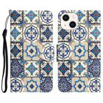 For iPhone 15 Plus Colored Drawing Leather Phone Case(Vintage Totem)