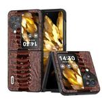 For OPPO Find N3 Flip ABEEL Genuine Leather Weilai Series Phone Case(Coffee)