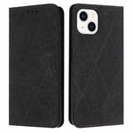 For iPhone 15 Ethnic Embossed Adsorption Leather Phone Case(Black)