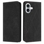 For iPhone 16 Ethnic Embossed Adsorption Leather Phone Case(Black)