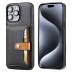 For iPhone 16 Pro Max Calfskin Card Slot TPU Hybrid PU Phone Case(Black)