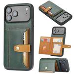 For iPhone 17 Pro Max Calfskin Card Slot TPU Hybrid PU Phone Case(Green)