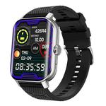 F12 2.02 inch Curved Screen Smart Watch Supports Voice Call/Blood Sugar Detection(Silver + Black)