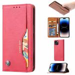 For iPhone 15 Knead Skin Texture Horizontal Flip Leather Phone Case(Red)