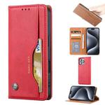 For iPhone 16 Pro Knead Skin Texture Flip Leather Phone Case(Red)