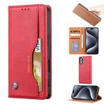 For iPhone 16 Plus Knead Skin Texture Flip Leather Phone Case(Red)