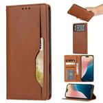 For iPhone 17 Pro Max Knead Skin Texture Flip Leather Phone Case(Brown)