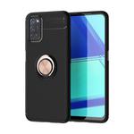 For OPPO A52 Lenuo Shockproof TPU Protective Case with Invisible Holder(Black Gold)