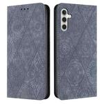 For Samsung Galaxy A05s Ethnic Embossed Adsorption Leather Phone Case(Grey)