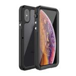 For iPhone XS Max R-JUST Seal Series IP68 Waterproof Shockproof Dustproof Metal + Frosted PC Protective Case(Black)