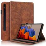 For Samsung Galaxy Tab S9 / S8 / S7 Life Tree Series Horizontal Flip Leather Tablet Case(Brown)