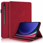 For Samsung Galaxy Tab S9 Ultra Life Tree Series Horizontal Flip Leather Tablet Case(Red)