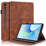 For Samsung Galaxy Tab S10 FE+ Life Tree Series Horizontal Flip Leather Tablet Case(Brown)