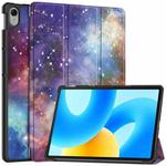 For Huawei MatePad 11.5 2023 Custer Painted 3-Fold Holder Smart Leather Tablet Case(Galaxy Nebula)