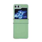 For Samsung Galaxy Z Flip5 Metallic Painting Leather Texture Phone Case(Green)