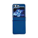 For Samsung Galaxy Z Flip5 Metallic Painting Leather Texture Phone Case(Blue)
