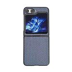 For Samsung Galaxy Z Flip5 Braided Leather Texture PC Phone Case(Blue)
