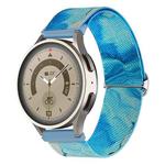 For Coros Pace 2 / Coros Apex 42mm 20mm Painted Colorful Nylon Woven Buckle Watch Band(Ocean Blue)