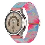 For Coros Pace 2 / Coros Apex 42mm 20mm Painted Colorful Nylon Woven Buckle Watch Band(Flower Butterfly)