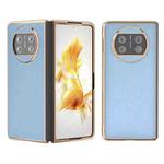For Huawei Mate X3 Electroplating Haze Texture PU Phone Case(Light Blue)