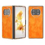 For Huawei Mate X3 Electroplating Dual Color Lichi Texture PU Phone Case(Orange)