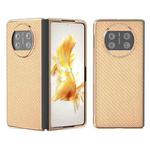 For Huawei Mate X3 Electroplating Carbon Fiber Texture Protective Phone Case(Yellow)