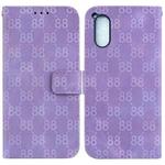 For Sony Xperia 1 V Double 8-shaped Embossed Leather Phone Case(Purple)