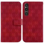 For Sony Xperia 10 V Double 8-shaped Embossed Leather Phone Case(Red)
