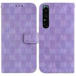 For Sony Xperia 5 III Double 8-shaped Embossed Leather Phone Case(Purple)