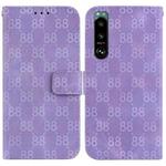 For Sony Xperia 10 III Double 8-shaped Embossed Leather Phone Case(Purple)