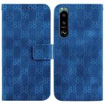 For Sony Xperia 10 III Double 8-shaped Embossed Leather Phone Case(Blue)