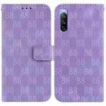 For Sony Xperia 1 III Double 8-shaped Embossed Leather Phone Case(Purple)