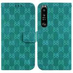 For Sony Xperia 1 III Double 8-shaped Embossed Leather Phone Case(Green)