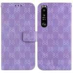 For Sony Xperia 1 III Double 8-shaped Embossed Leather Phone Case(Purple)