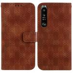 For Sony Xperia 1 III Double 8-shaped Embossed Leather Phone Case(Brown)