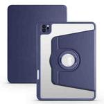 For iPad Pro 11 2022 / Air 10.9 2022 Acrylic 360 Rotation Detachable Leather Tablet Case(Dark Blue)