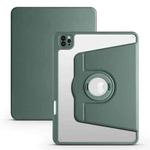 For iPad Pro 11 2022 / Air 10.9 2022 Acrylic 360 Rotation Detachable Leather Tablet Case(Deep Green)