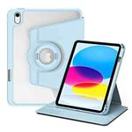 For iPad 10th Gen 10.9 2022 Acrylic 360 Rotation Detachable Leather Tablet Case(Ice Blue)