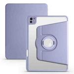 For iPad Pro 11 2024 Acrylic 360 Rotation Detachable Leather Tablet Case(Lavender Purple)