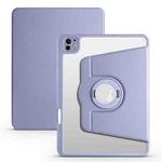 For iPad Pro 13 2024 Acrylic 360 Rotation Detachable Leather Tablet Case(Lavender Purple)