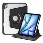 For iPad Air 13 2024 Acrylic 360 Rotation Detachable Leather Tablet Case(Black)