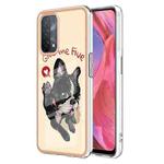 For OPPO A74 / A93 5G / A54 5G / A93s 5G Electroplating Marble Dual-side IMD Phone Case(Lucky Dog)