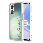 For OPPO A78 / A58 Electroplating Marble Dual-side IMD Phone Case(Smile)