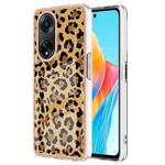 For OPPO A98 Electroplating Marble Dual-side IMD Phone Case(Leopard Print)