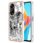 For OPPO A98 Electroplating Marble Dual-side IMD Phone Case(Totem Elephant)